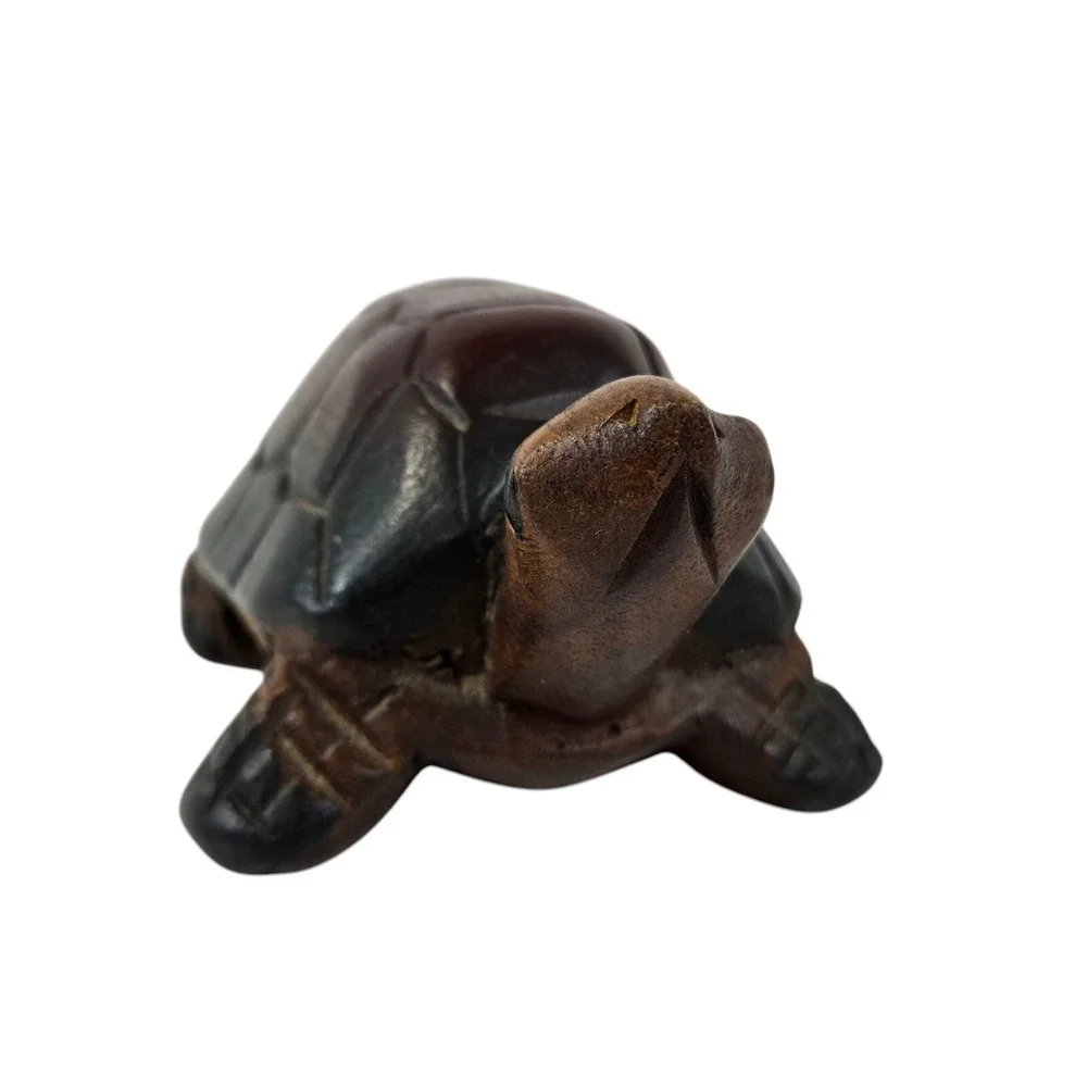 Hand‎ Carved Wood Sea Turtle Folk Art Shelf Sitter 5x3x2.5